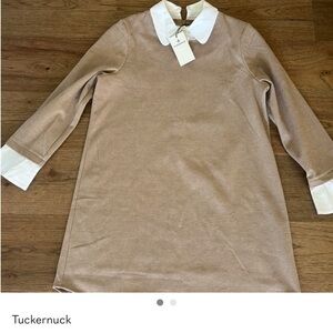 Tuckernuck Beige Dress with White Accents NWT